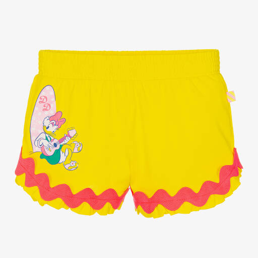 Billieblush-Girls Yellow Cotton Disney Shorts | Childrensalon
