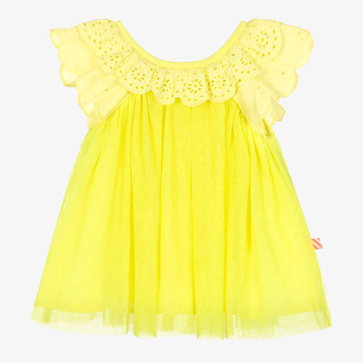 Billieblush-Girls Yellow Ruffle Tulle Dress | Childrensalon
