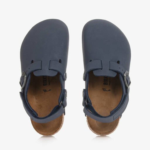 Birkenstock-Boys Blue Faux Leather Clog Sandals | Childrensalon