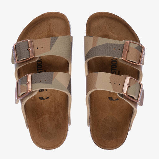 Birkenstock-Brown Camouflage Sandals | Childrensalon