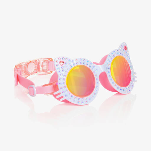 Bling2o-Girls Pink Diamanté Cat Swimming Goggles | Childrensalon