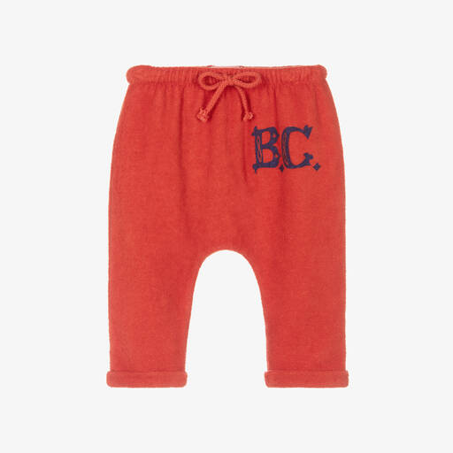 Bobo Choses-Red Cotton Towelling Baby Joggers | Childrensalon