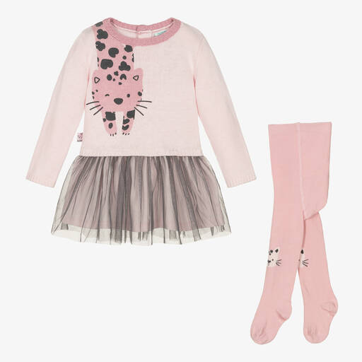 Boboli-Baby Girls Pale Pink Dress Set | Childrensalon