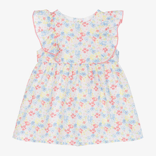 Boboli-Baby Girls Pink Floral Cotton Dress | Childrensalon