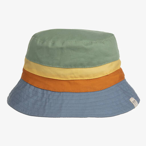 Boboli-Blue Colourblock Cotton Sun Hat | Childrensalon