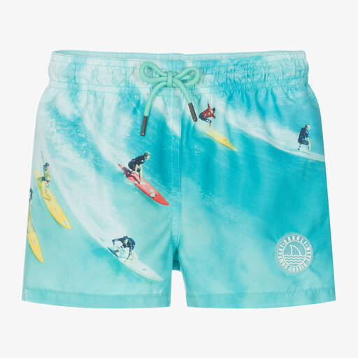 Boboli-Boys Blue Surf Print Swim Shorts | Childrensalon