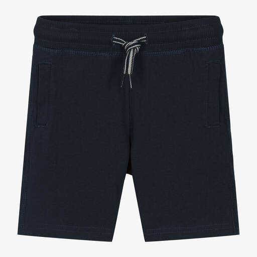 Boboli-Boys Navy Blue Cotton Shorts | Childrensalon