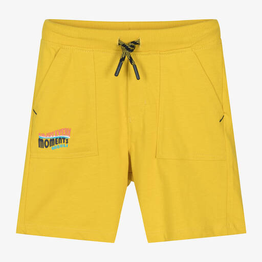 Boboli-Boys Yellow Cotton Drawstring Shorts | Childrensalon