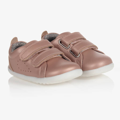 Bobux Step Up-Розовые кожаные кроссовки для малышек | Childrensalon