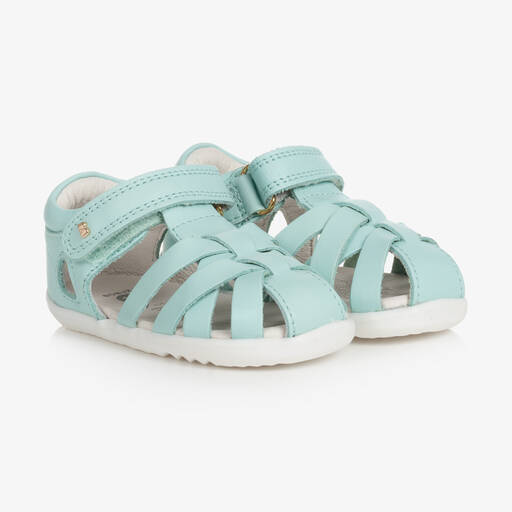 Bobux-Blue Leather First Walker Baby Sandals | Childrensalon