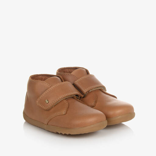 Bobux-Boys Brown Leather First-Walker Boots | Childrensalon