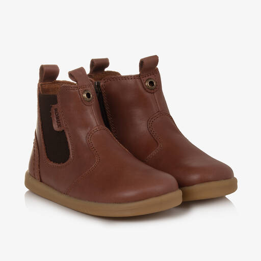 Bobux IWalk-Brown Leather Ankle Boots | Childrensalon