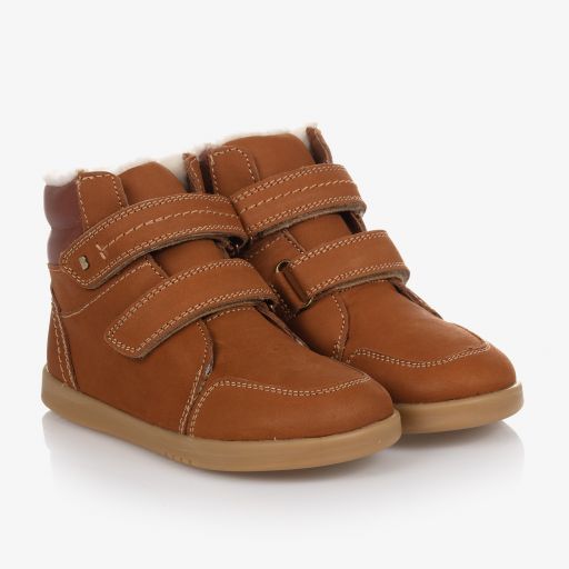 Bobux Kid +-Brown Suede Leather Boots | Childrensalon