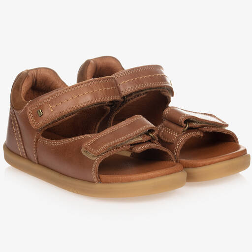 Bobux IWalk-Tan Brown Leather Sandals | Childrensalon
