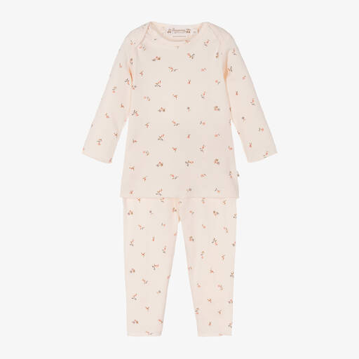 Bonpoint-Розовая хлопковая пижама для малышек | Childrensalon