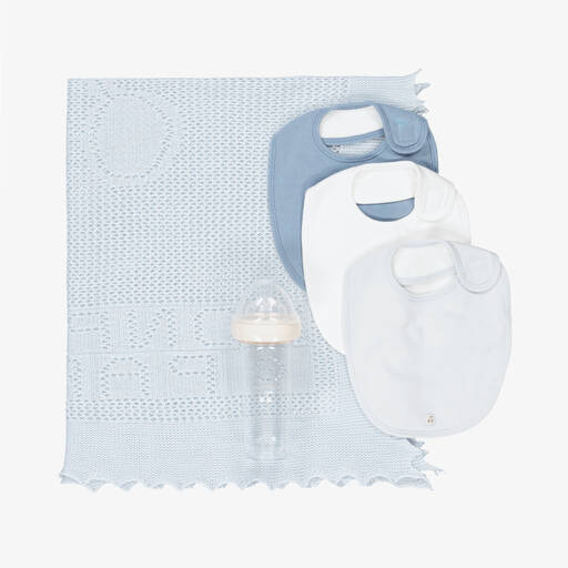 Bonpoint-Blue Baby Blanket & Feeding Gift Set | Childrensalon