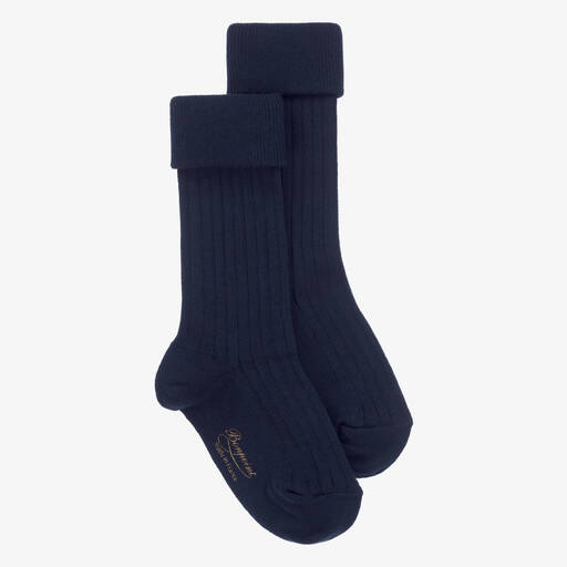 Bonpoint-Синие хлопковые носки в рубчик | Childrensalon