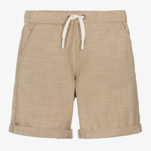 Bonpoint-Boys Beige Cotton Shorts | Childrensalon