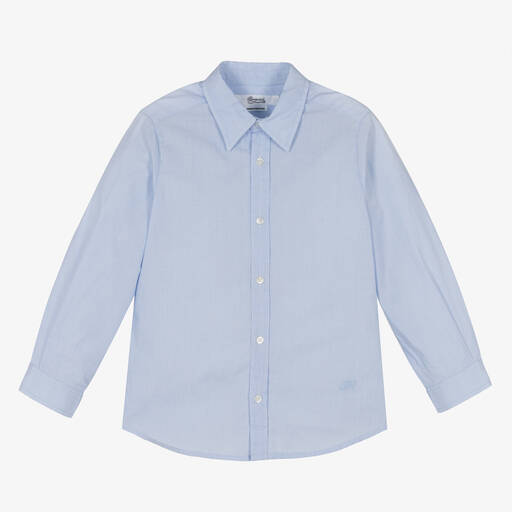 Bonpoint-Boys Blue Organic Cotton Shirt | Childrensalon