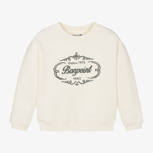 Bonpoint-Boys Ivory Cotton Sweatshirt | Childrensalon