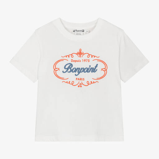 Bonpoint-Boys Ivory Cotton T-Shirt | Childrensalon