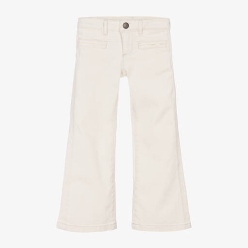 Bonpoint-Широкие кремовые джинсы для девочек | Childrensalon