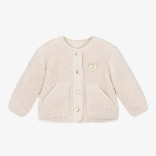 Bonpoint-Girls Ivory Padded Fleece Jacket | Childrensalon