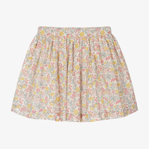 Bonpoint-Girls Pink Liberty Print Cotton Skirt | Childrensalon