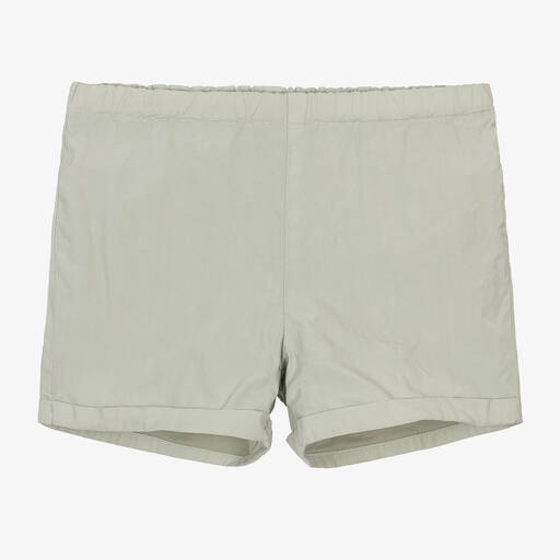 Bonpoint-Green Cotton Poplin Shorts | Childrensalon