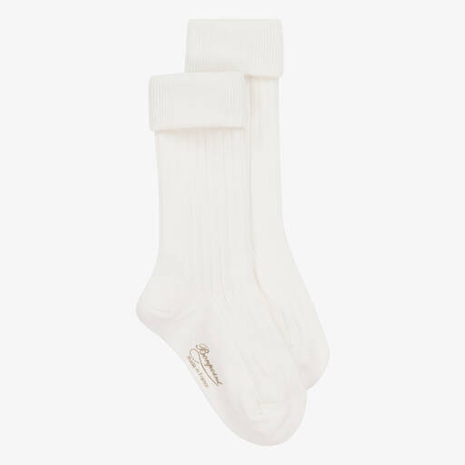 Bonpoint-Кремовые хлопковые носки в рубчик | Childrensalon