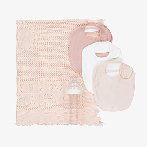 Bonpoint-Pink Baby Blanket & Feeding Gift Set | Childrensalon