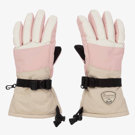 Bonpoint-Pink & Ivory Ski Gloves | Childrensalon