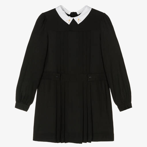 Bonpoint-Черное платье с вишенками на воротнике | Childrensalon