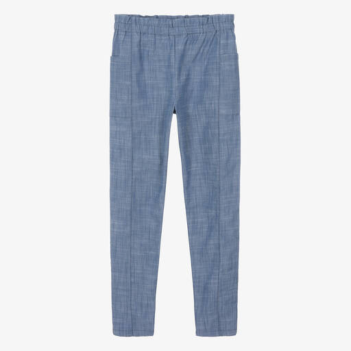 Bonpoint-Голубые брюки из шамбре для девочек-подростков | Childrensalon