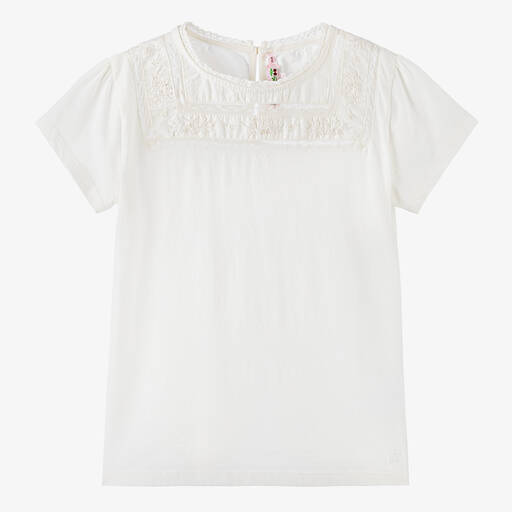 Bonpoint-Teen Girls Ivory Cotton T-Shirt | Childrensalon