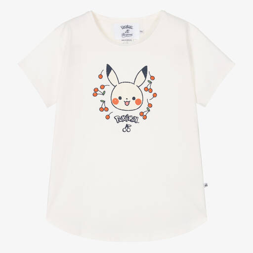 Bonpoint-Teen Girls Ivory Pokémon Cotton T-Shirt | Childrensalon