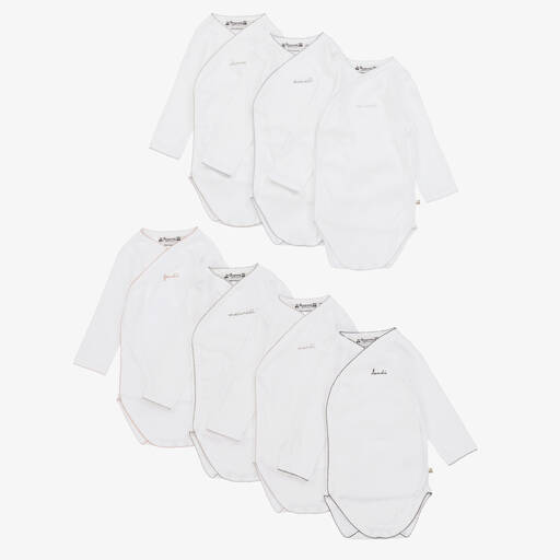 Bonpoint-White Days Of The Week Cotton Babysuit Gift Set  | Childrensalon