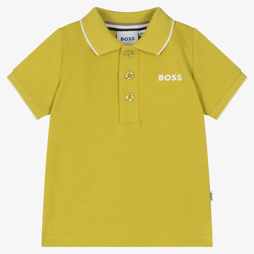 BOSS-Baby Boys Green Polo T-Shirt | Childrensalon