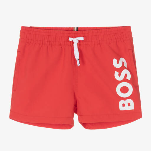 BOSS-Baby Boys Red Swim Shorts | Childrensalon