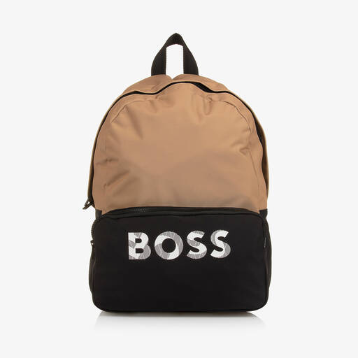BOSS-Beige & Black Backpack (40cm) | Childrensalon