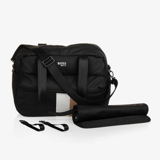 BOSS-Черная пеленальная сумка с покрытием (52см) | Childrensalon