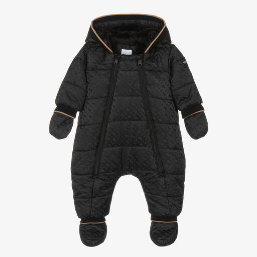 BOSS-Black Monogram Baby Snowsuit | Childrensalon