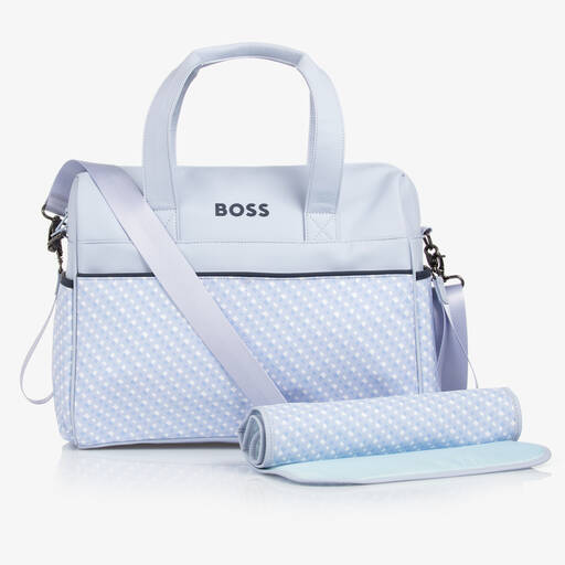 BOSS-Blue Monogram Changing Bag (39cm) | Childrensalon