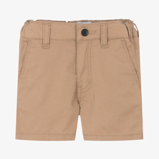 BOSS-Boys Beige Cotton Chino Shorts | Childrensalon