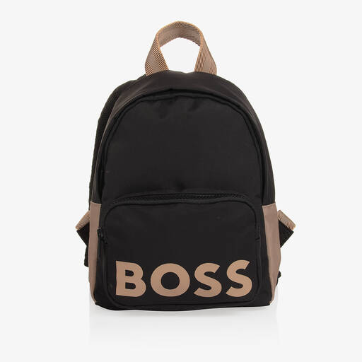 BOSS-Boys Black Backpack (25cm) | Childrensalon