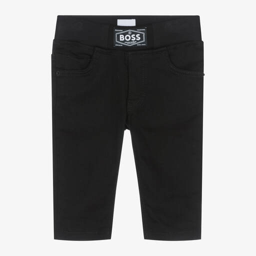BOSS-Boys Black Jersey Denim Jeans | Childrensalon