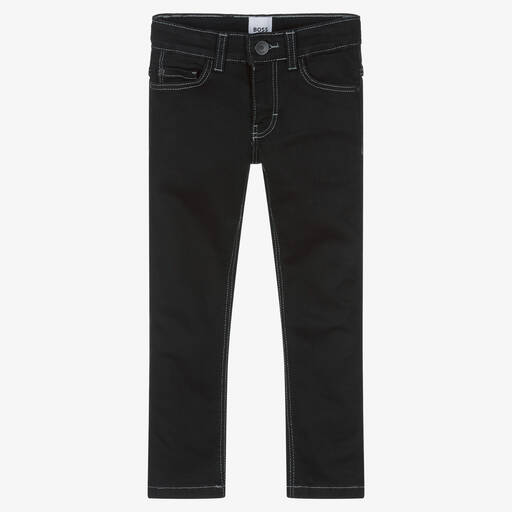BOSS-Boys Black Slim Fit Denim Jeans | Childrensalon