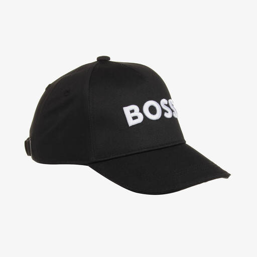 BOSS-Boys Black Twill Baseball Cap | Childrensalon
