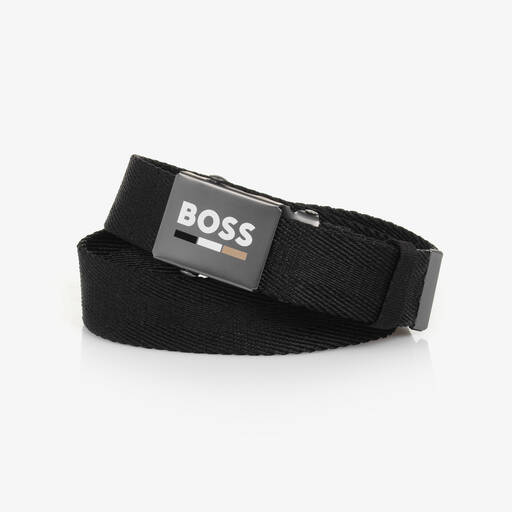 BOSS-حزام مجدول لون أسود للأولاد | Childrensalon