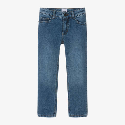 BOSS-Boys Blue Denim Slim Fit Jeans | Childrensalon